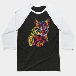 Colorful Cute Cat Baseball T-Shirt